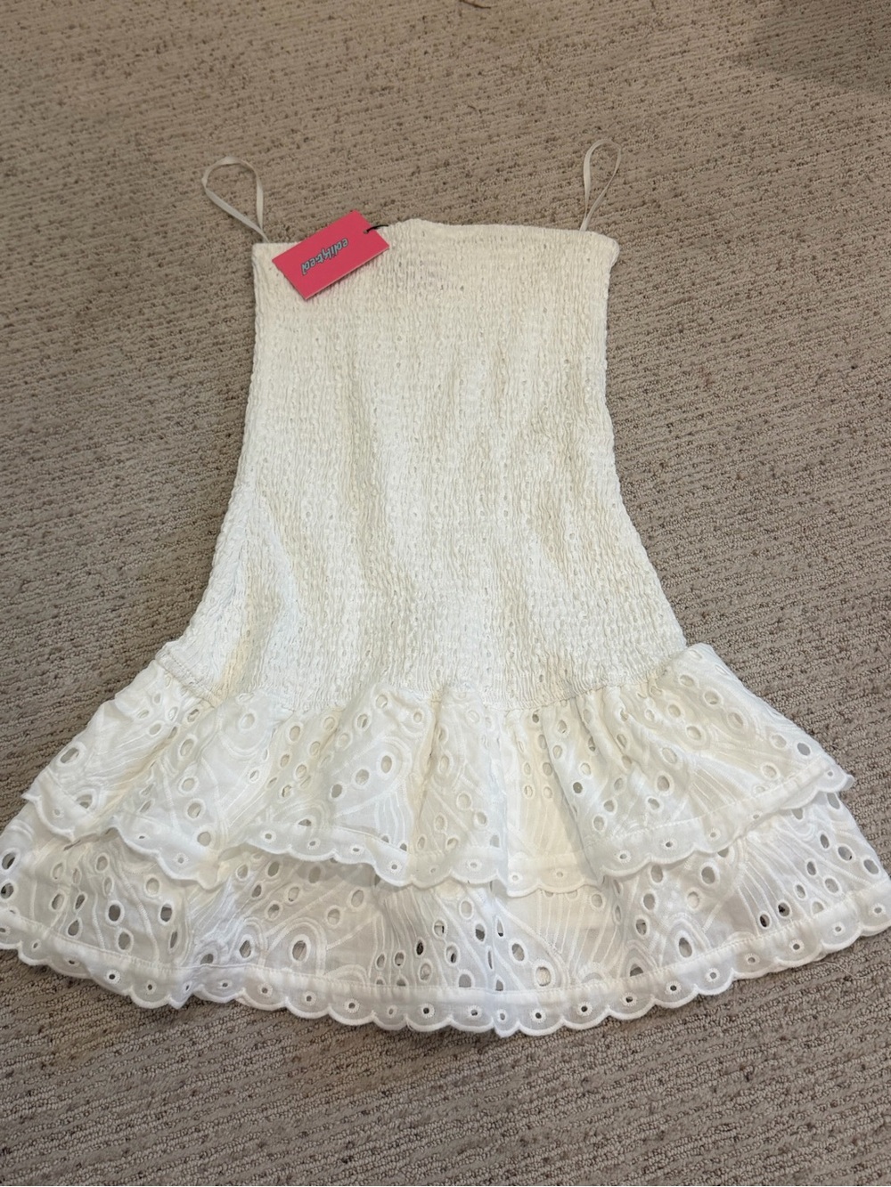 EDIKTED LIVIA LACEY COTTON SCRUNCH MINI DRESS 🤍
